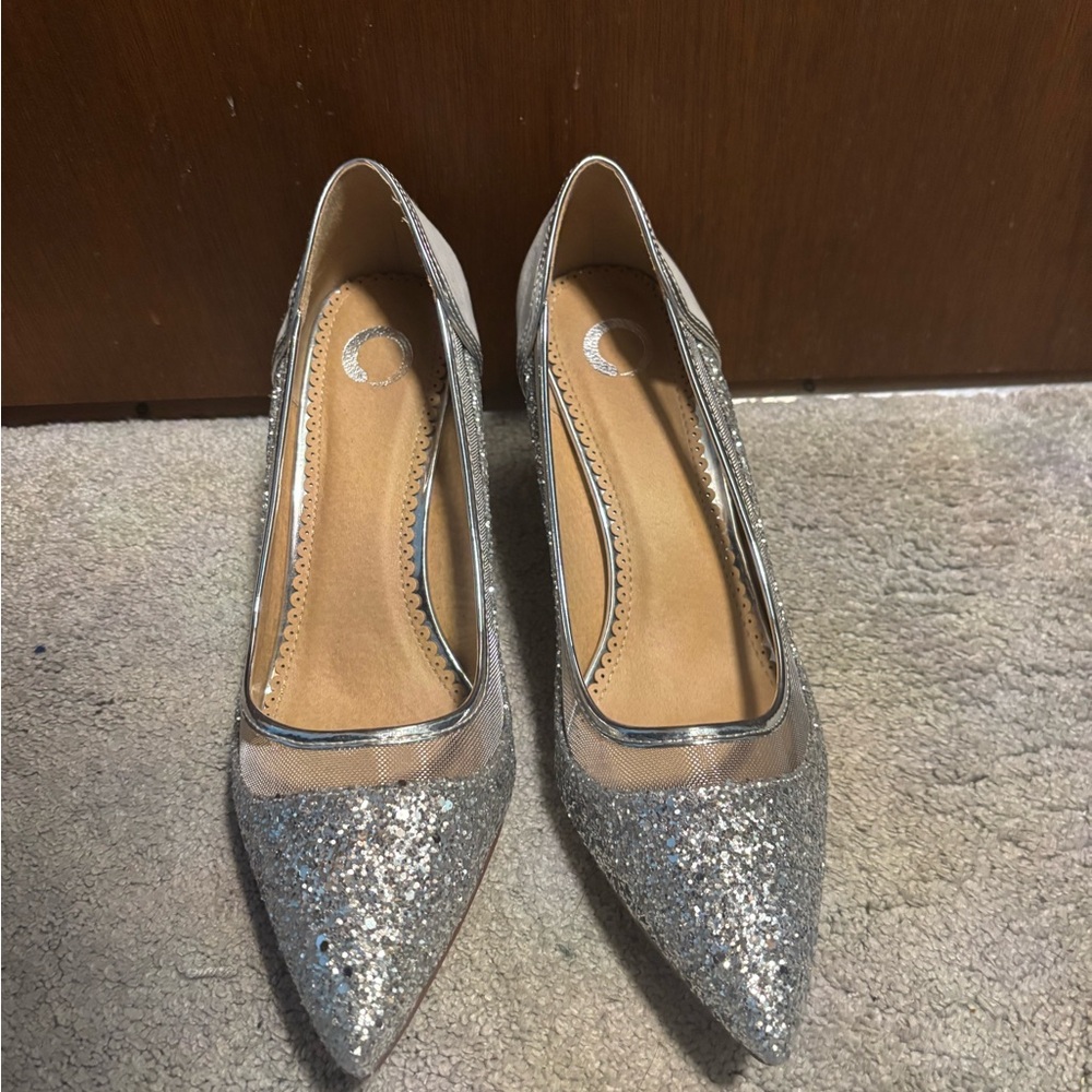 Elegant Silver Glitter Women's Heels - Journee Collection